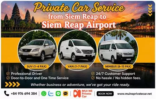 Siem Reap to Siem Reap Airport Private Car Transfer